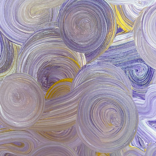 Liquid Swirls Abstract Painting- Purple Tones