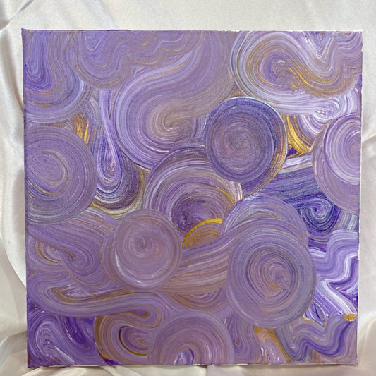 Liquid Swirls Abstract Painting- Purple Tones