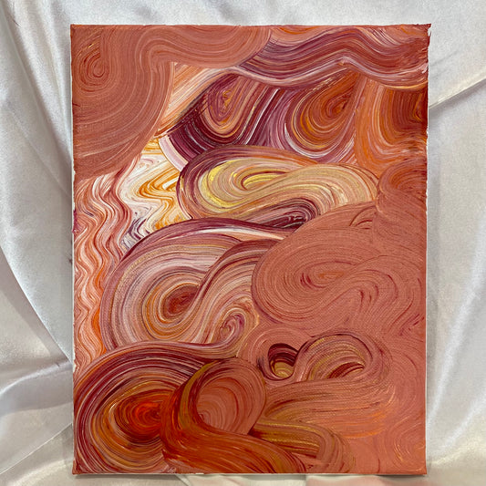 Liquid Swirls Abstract Painting- Warm Tones