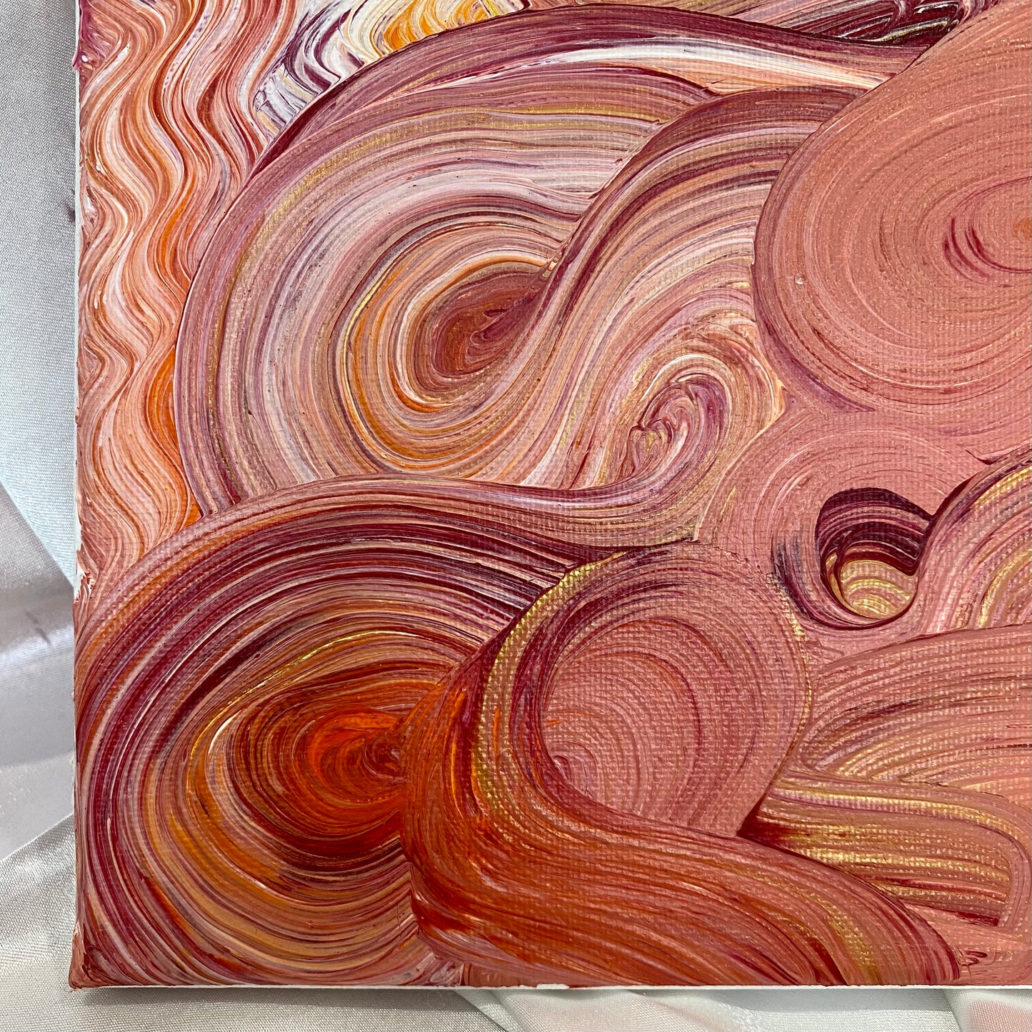 Liquid Swirls Abstract Painting- Warm Tones