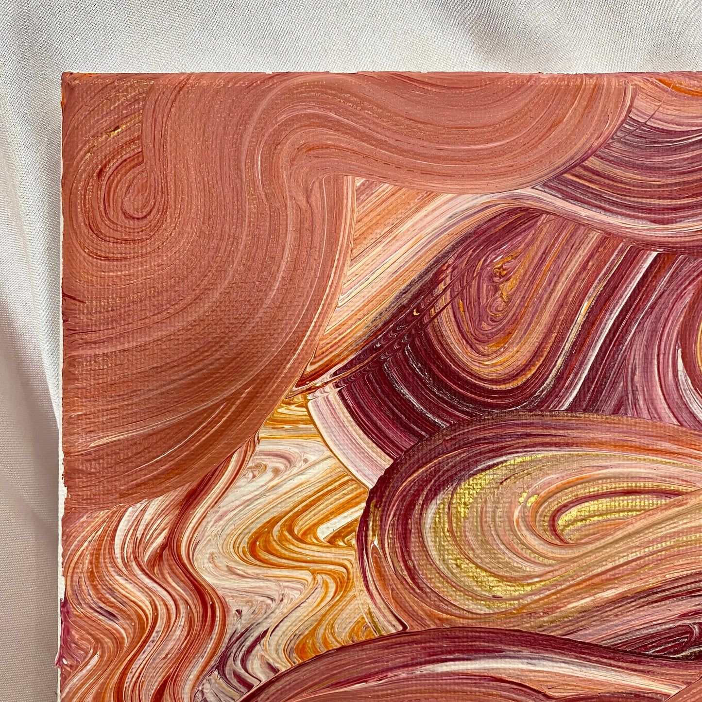 Liquid Swirls Abstract Painting- Warm Tones