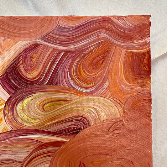 Liquid Swirls Abstract Painting- Warm Tones